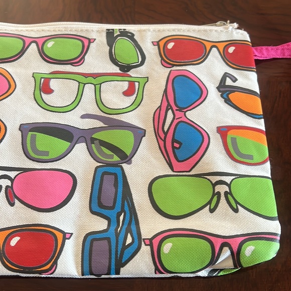 Bikini Bag Swimsuit Bag with Sunglasses Print and Wrist Strap - Picture 8 of 16